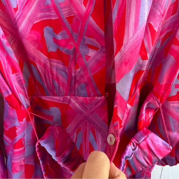 Silvia Tcherassi Fiorenza Printed Mini Dress in Magenta Kaleidoscope size Medium - Picture 13 of 14